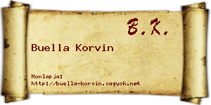 Buella Korvin névjegykártya